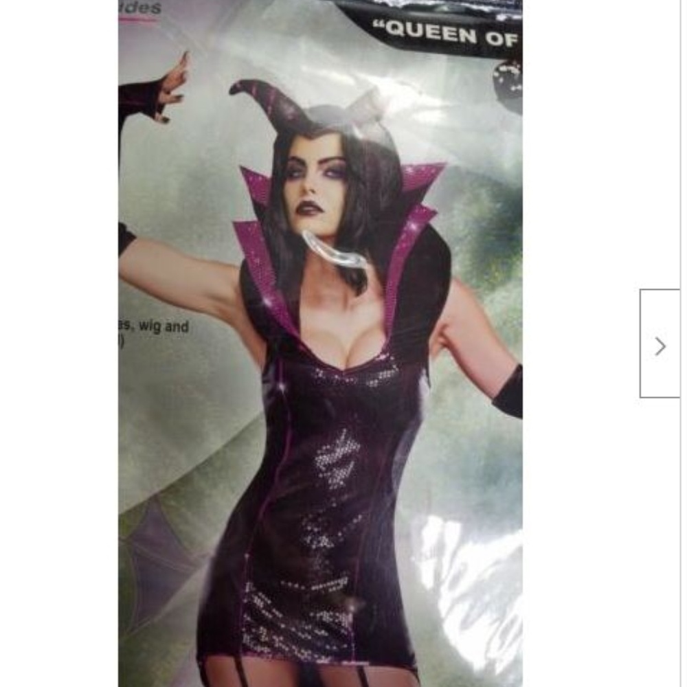 Queen Of Darkness Halloween Costume Adult Horns S - Picture 3 of 8